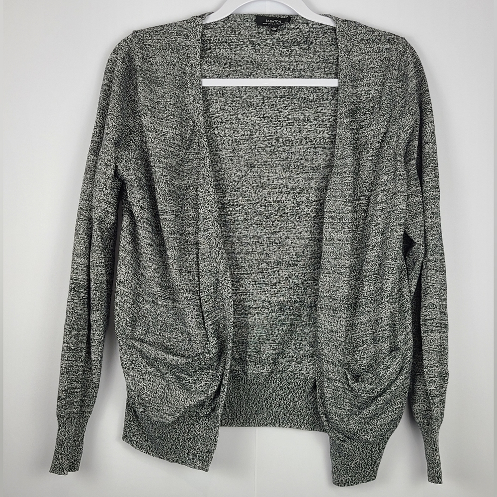 Babaton Aritzia knit silk/cotton/cashmere blend grey cardigan, size M